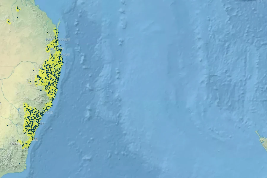 Lomatia silaifolia Native Range