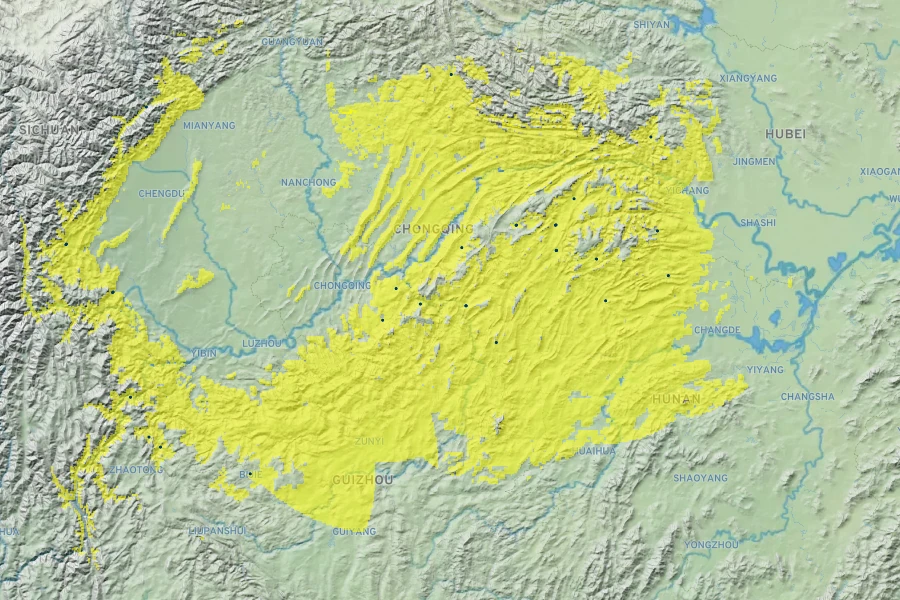 Lonicera crassifolia Native Range
