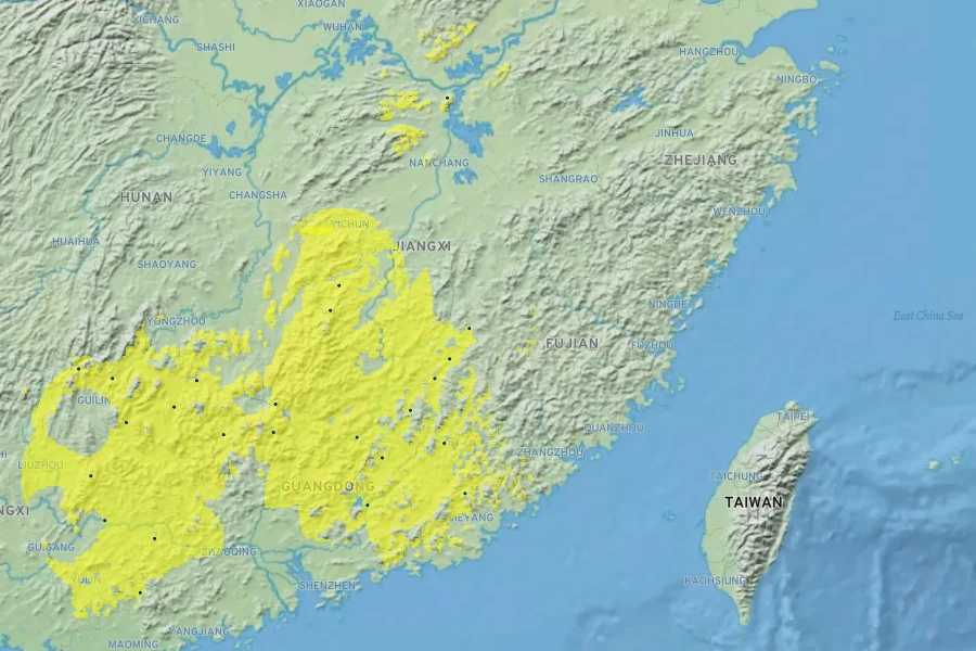 Lonicera reticulata Native Range