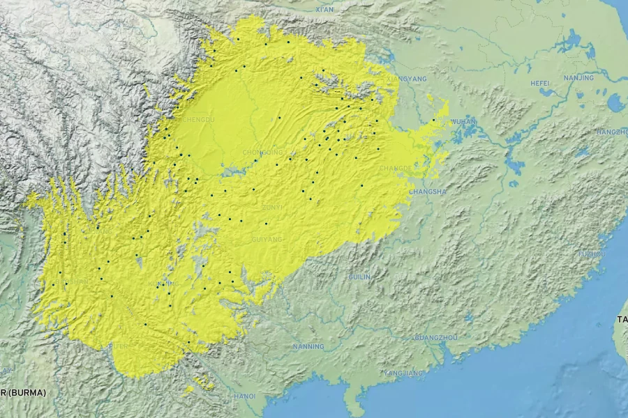 Lonicera similis Native Range