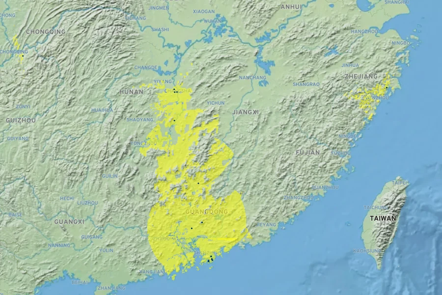 Loropetalum chinense var. rubrum Native Range