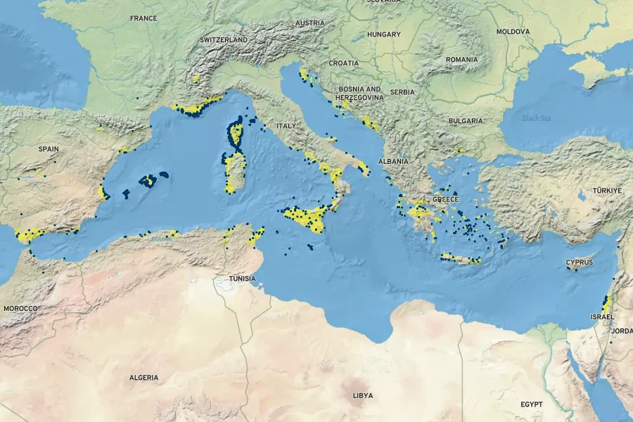 Lotus cytisoides Native Range