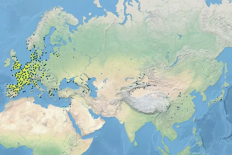 Lotus tenuis Native Range