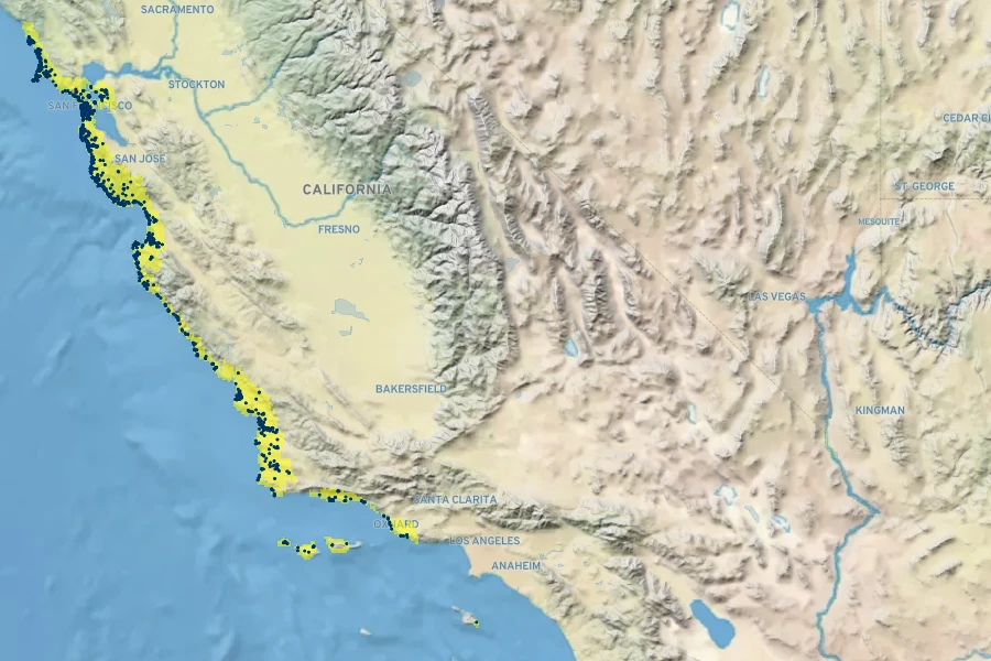 Lupinus arboreus Native Range