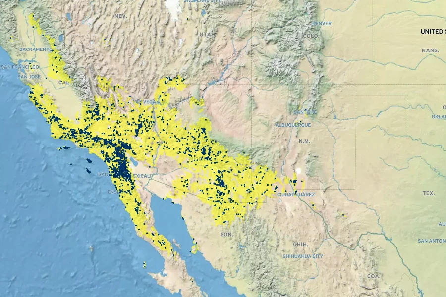 Lupinus concinnus Native Range