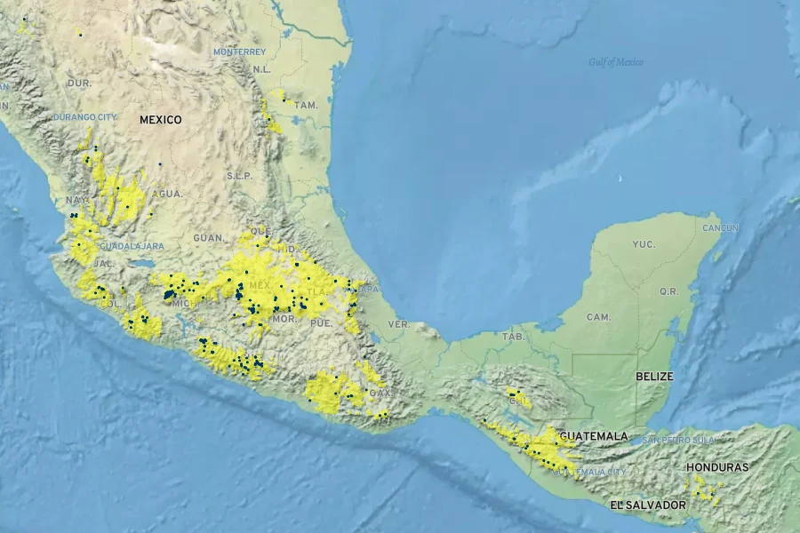 Lupinus elegans Native Range