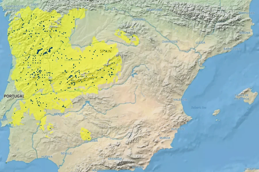 Lupinus gredensis Native Range
