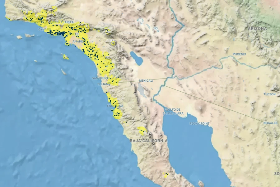 Lupinus longifolius Native Range