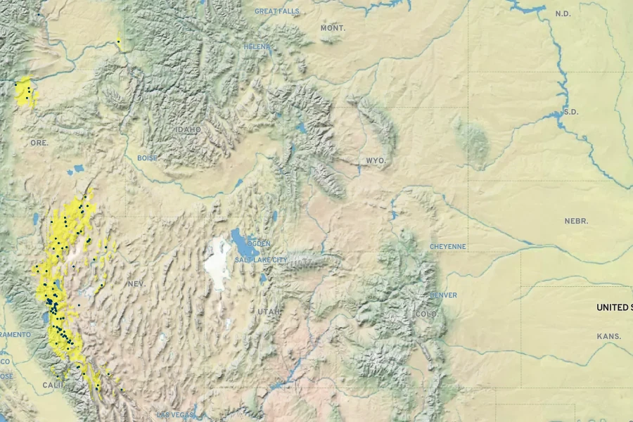 Lupinus nevadensis Native Range