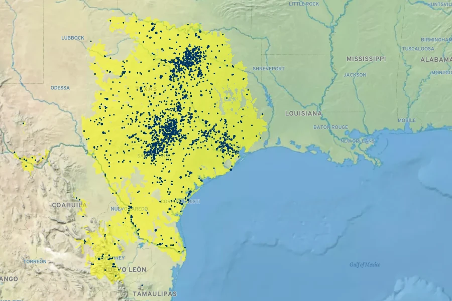 Lupinus texensis Native Range