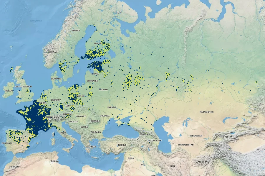 Lycopsis arvensis Native Range