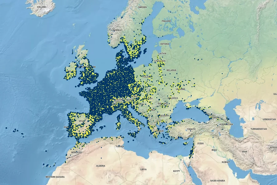 Lysimachia arvensis Native Range