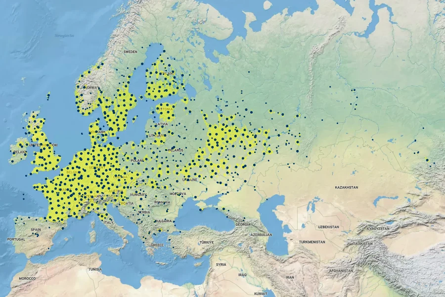 Lysimachia nummularia Native Range