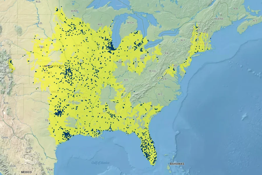 Lythrum alatum Native Range