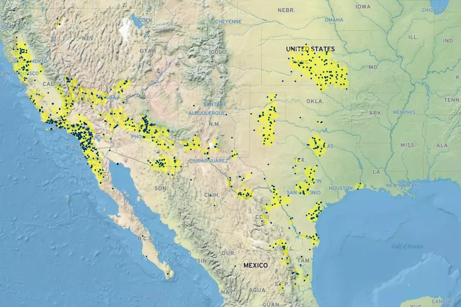 Lythrum californicum Native Range
