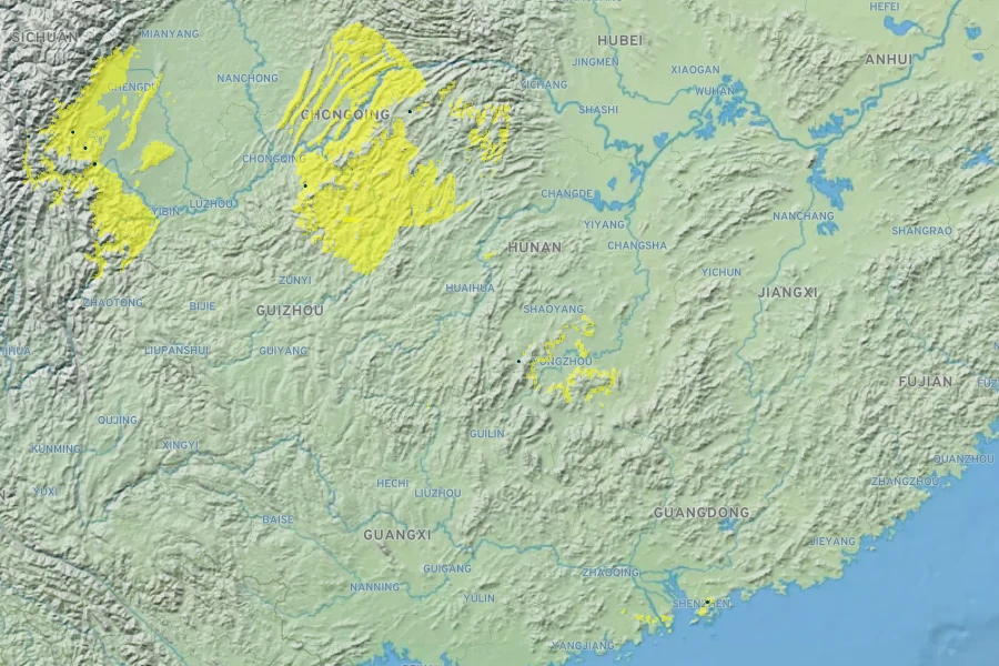 Magnolia ernestii Native Range
