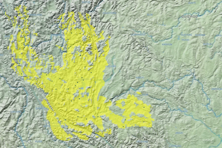 Magnolia laevifolia Native Range