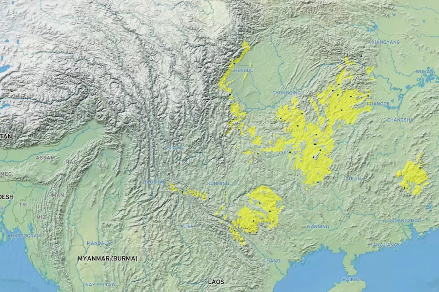 Magnolia martini Native Range