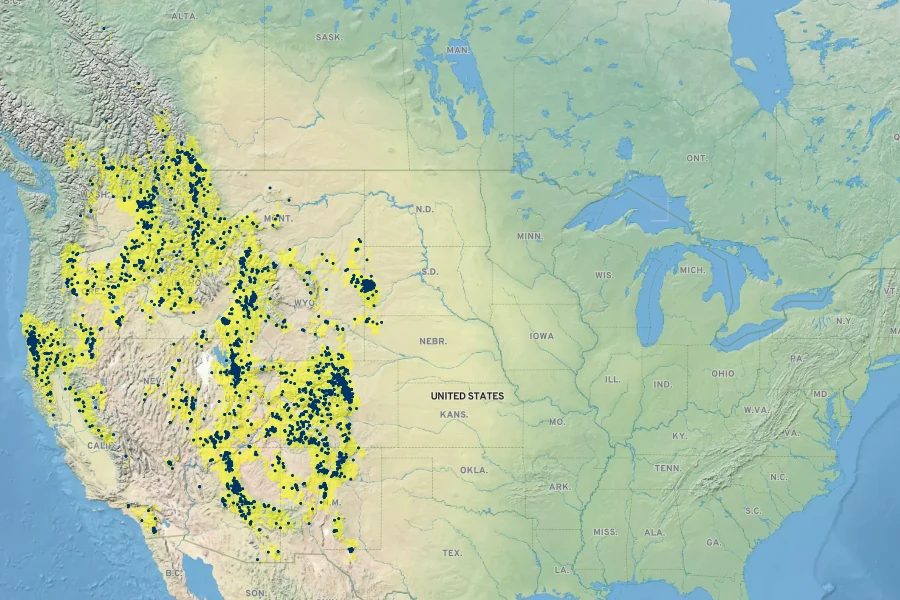 Mahonia repens Native Range
