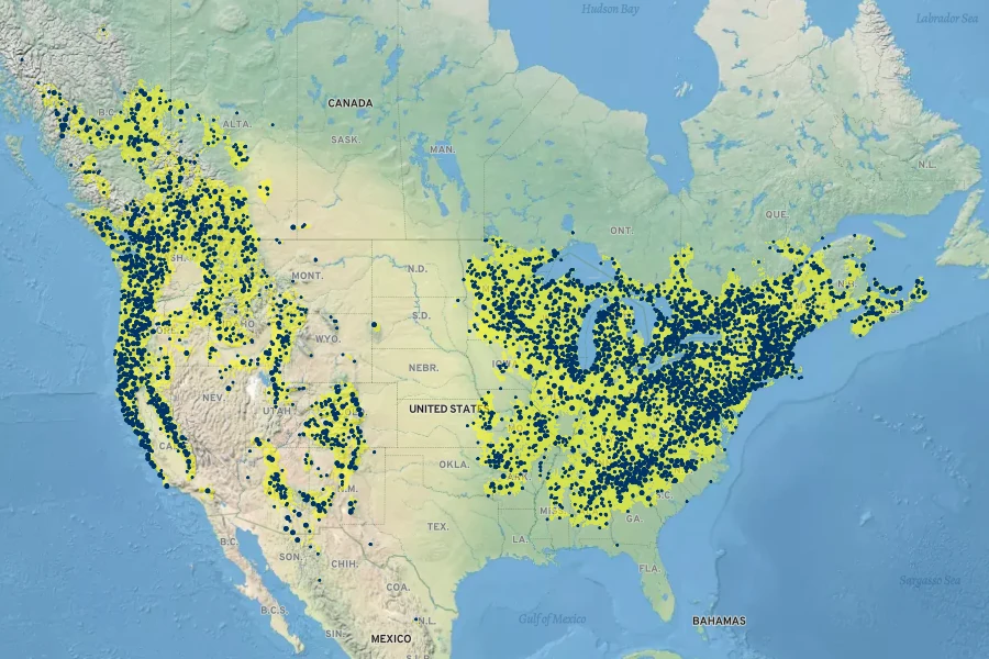 Maianthemum racemosum Native Range