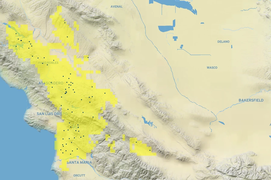 Malacothamnus jonesii Native Range