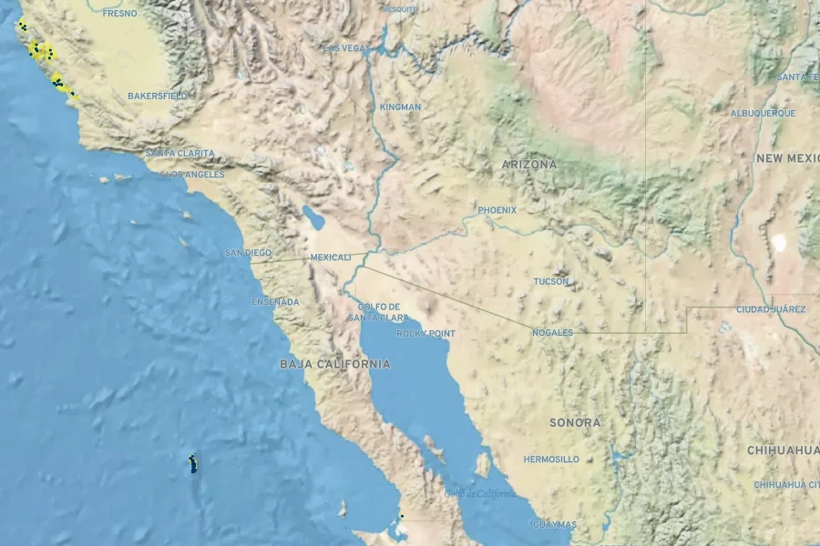 Malacothamnus palmeri Native Range