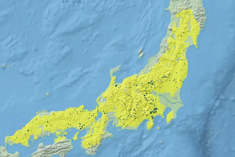 Malus tschonoskii Native Range