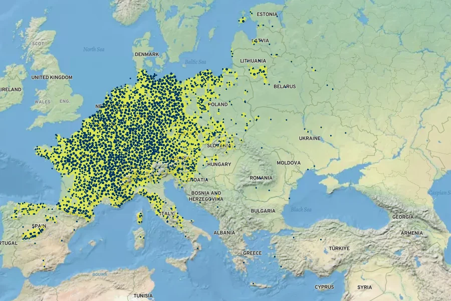 Malva alcea Native Range