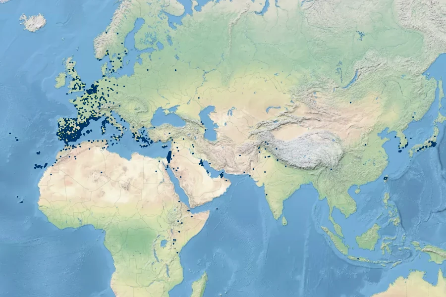 Malva parviflora Native Range
