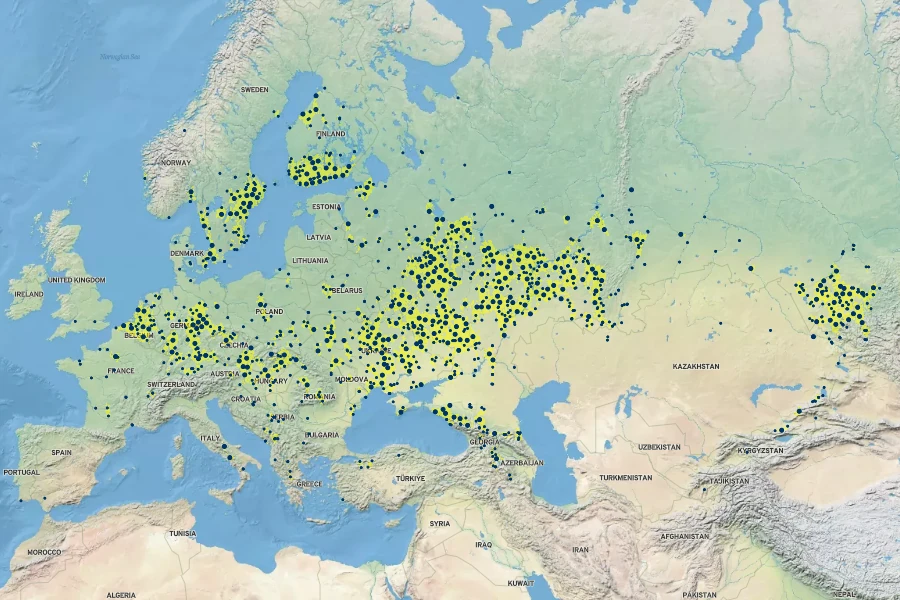 Malva thuringiaca Native Range