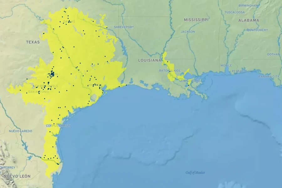 Malvaviscus arboreus var. drummondii Native Range
