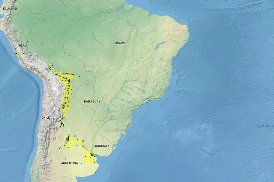 Mandevilla laxa Native Range