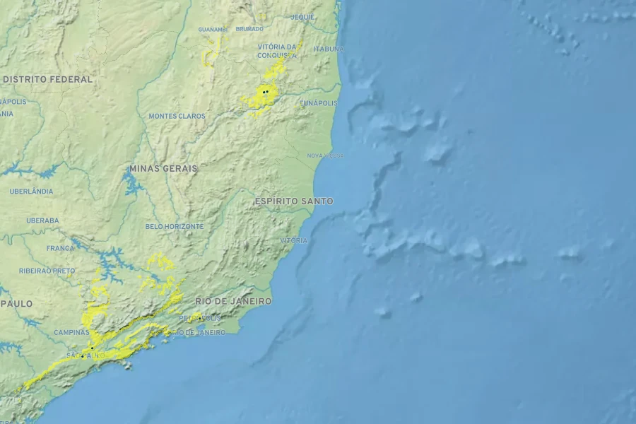 Mandevilla splendens Native Range