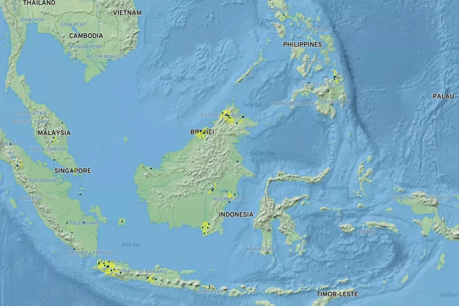 Mangifera caesia Native Range
