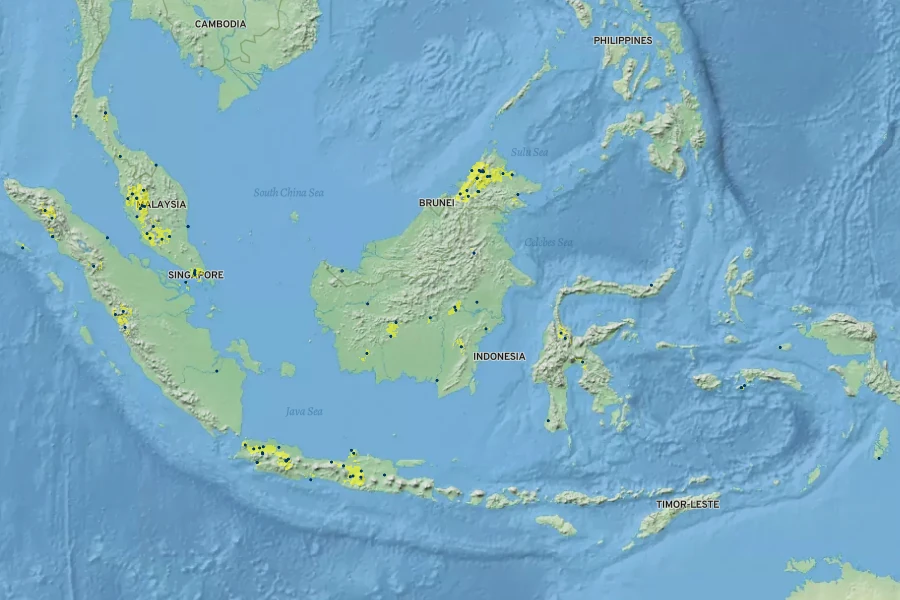Mangifera foetida Native Range