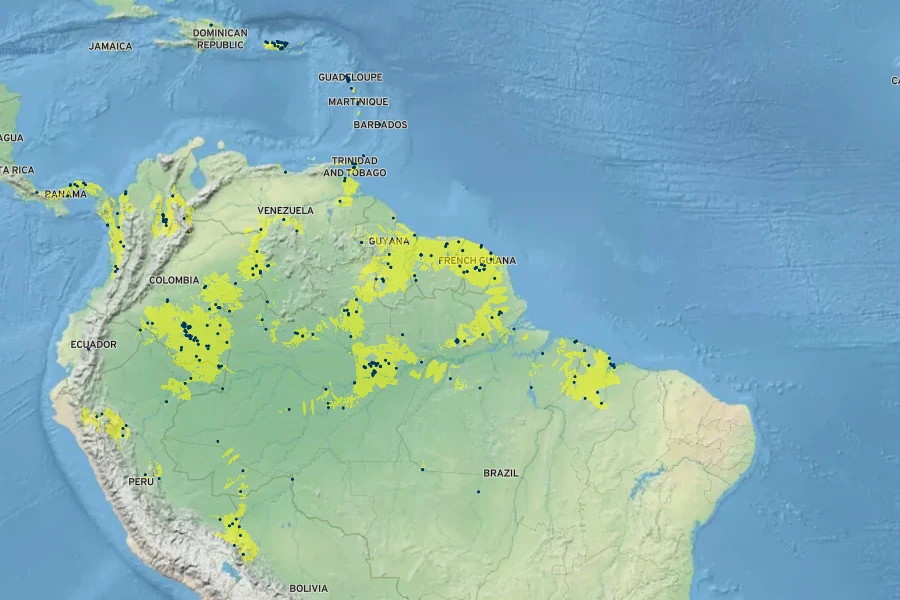 Manilkara bidentata Native Range