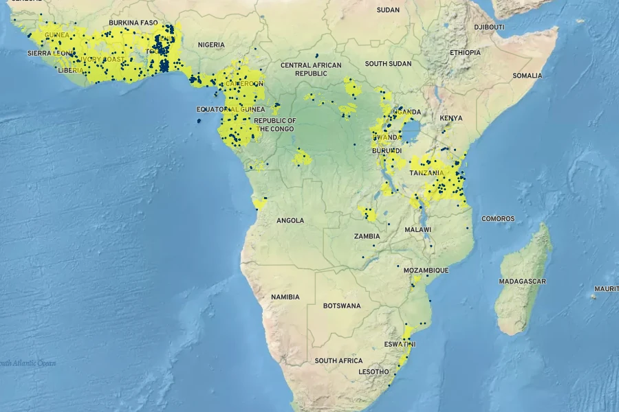 Margaritaria discoidea Native Range