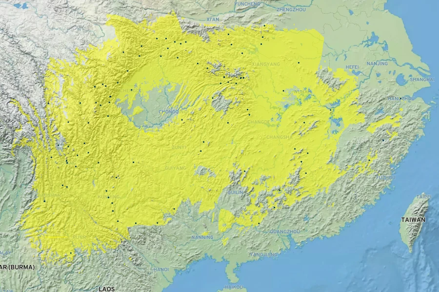 Marsdenia sinensis Native Range