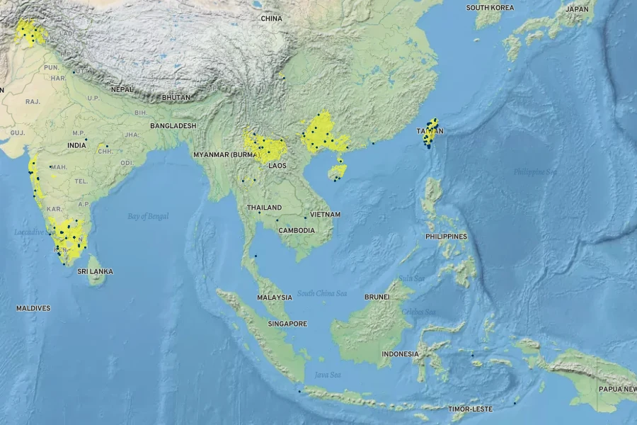 Marsdenia volubilis Native Range