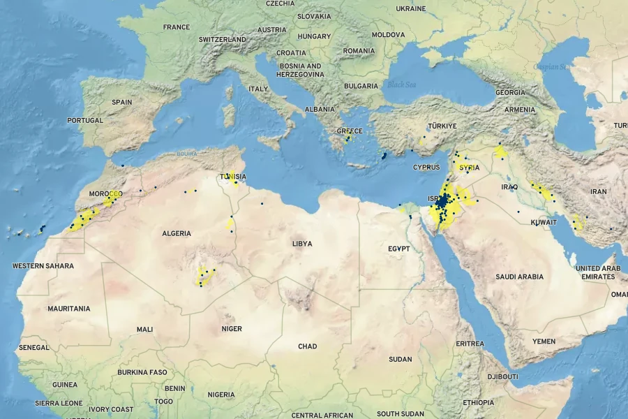 Matthiola longipetala Native Range