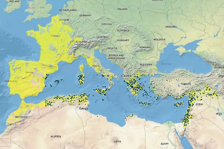 Medicago polymorpha Native Range
