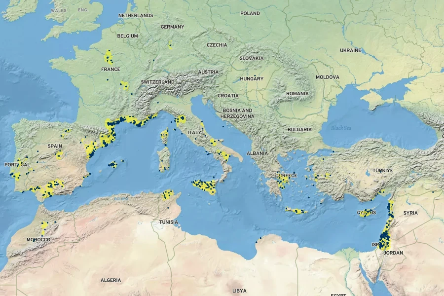 Medicago scutellata Native Range