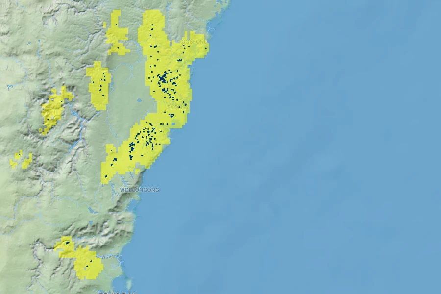 Melaleuca deanei Native Range
