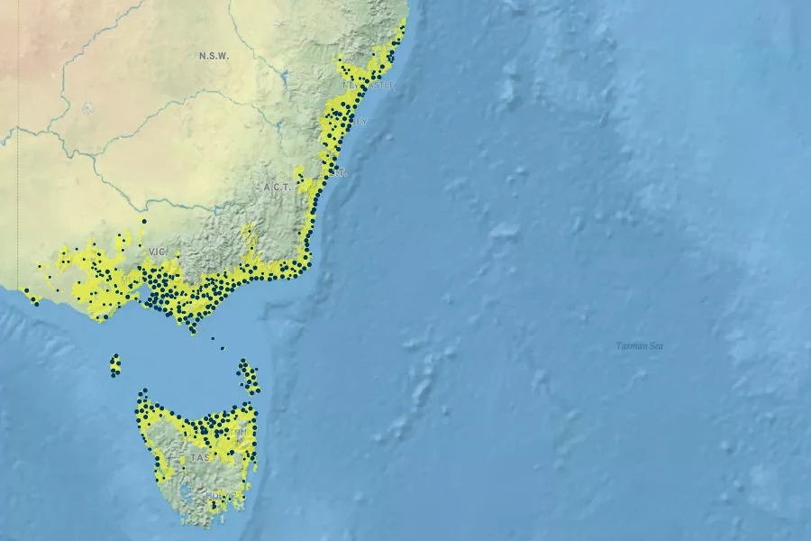 Melaleuca ericifolia Native Range