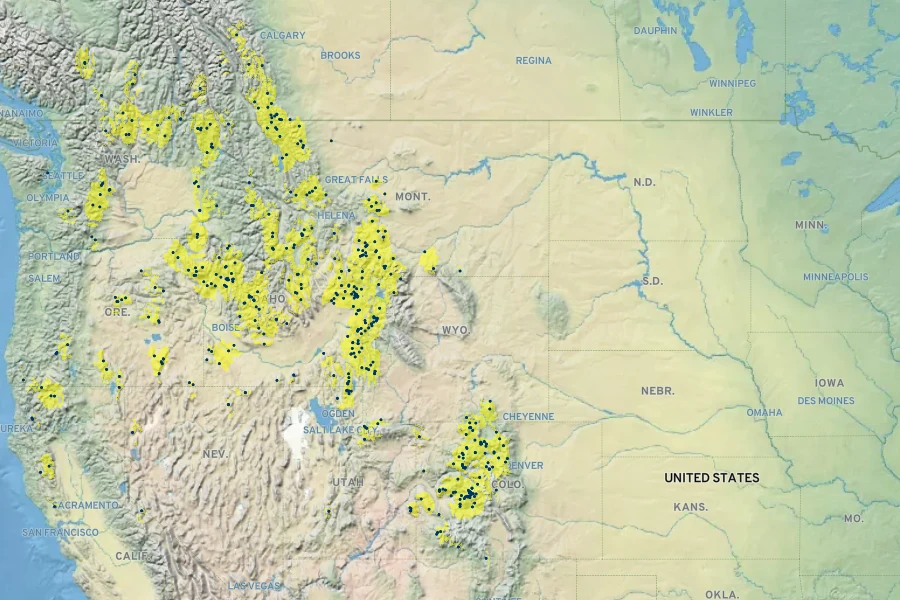 Melica spectabilis Native Range