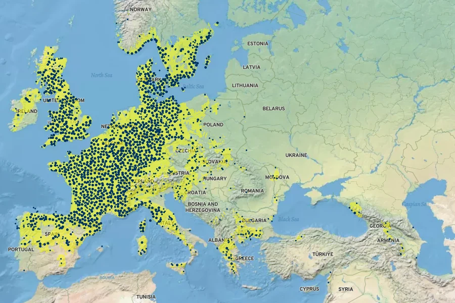 Melica uniflora Native Range