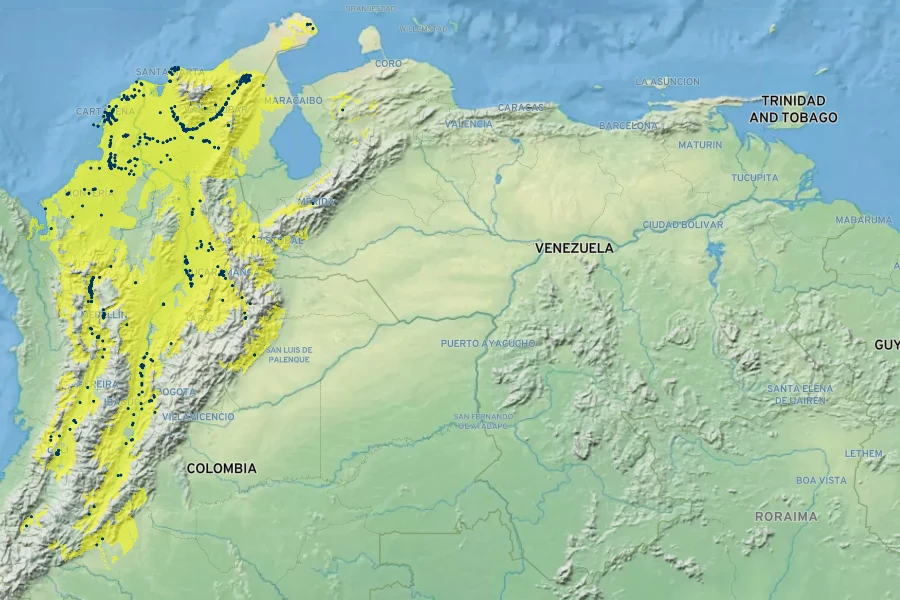 Melicoccus bijugatus Native Range