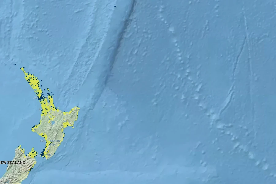 Melicope ternata Native Range