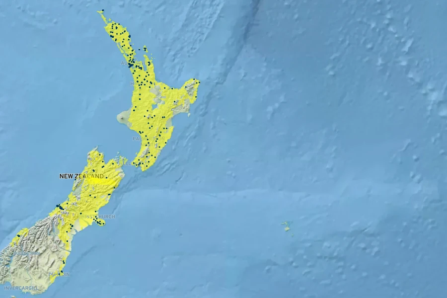 Melicytus micranthus Native Range