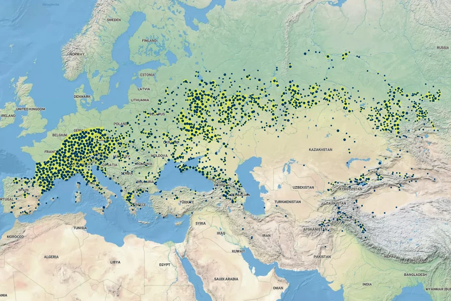 Melilotus officinalis Native Range